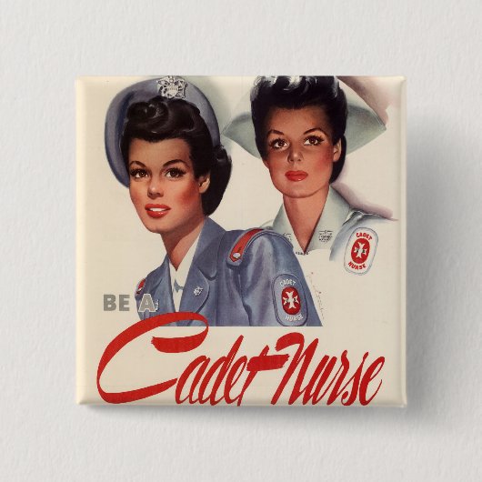 Cadet Nurse Vierkante Button 5,1 Cm (Voorkant)