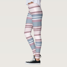 Cadetgrijs en verkleurde roze strepen leggings