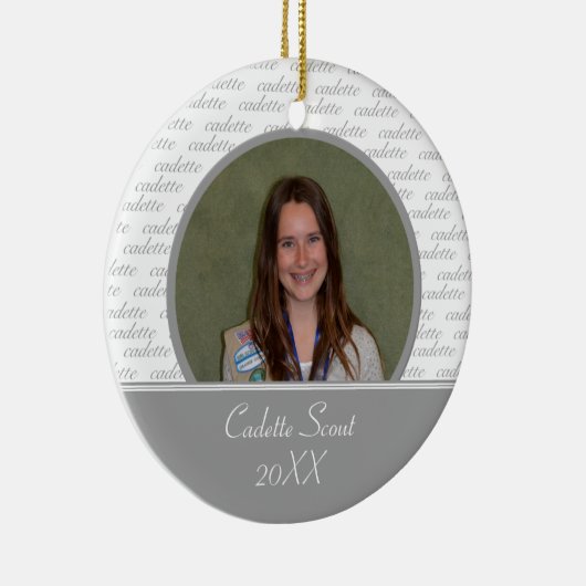 Cadette Scout Photo Ornament (Rechts)