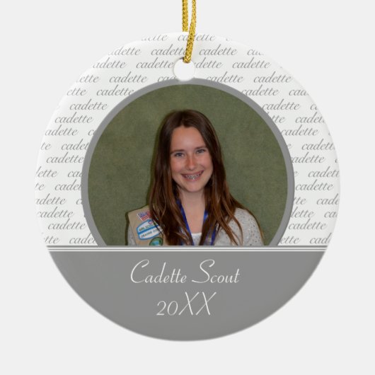 Cadette Scout Photo Ornament (Voorkant)