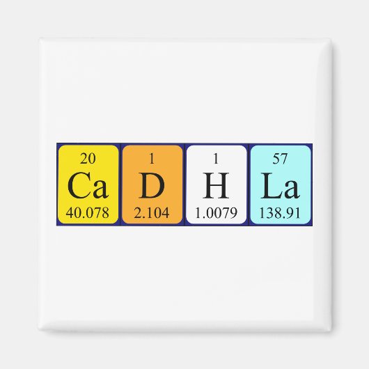 Cadhla periodiek table name magnet (Voorkant)