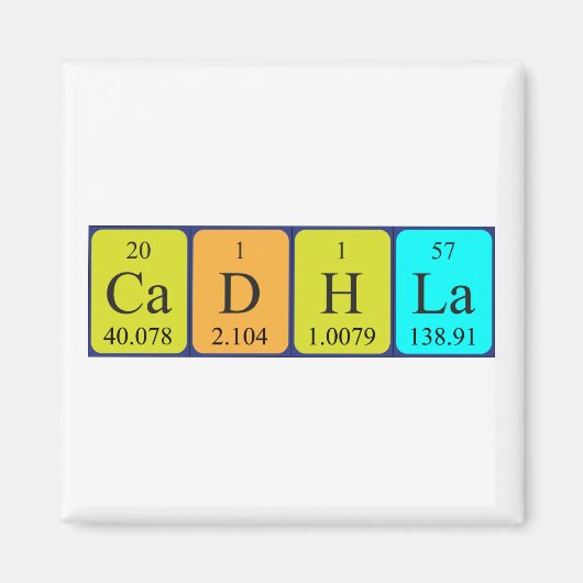 Cadhla periodiek table name magnet (Voorkant)