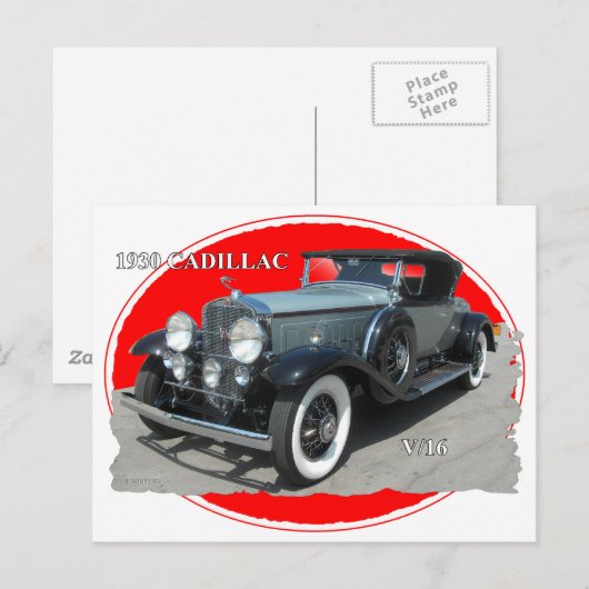 CADILLAC 1930 V/16 BRIEFKAART (Voorkant / Achterkant)