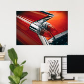 Cadillac American Made Car Tailfin Lights Poster (Thuiskantoor)