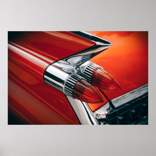 Cadillac American Made Car Tailfin Lights Poster (Voorkant)