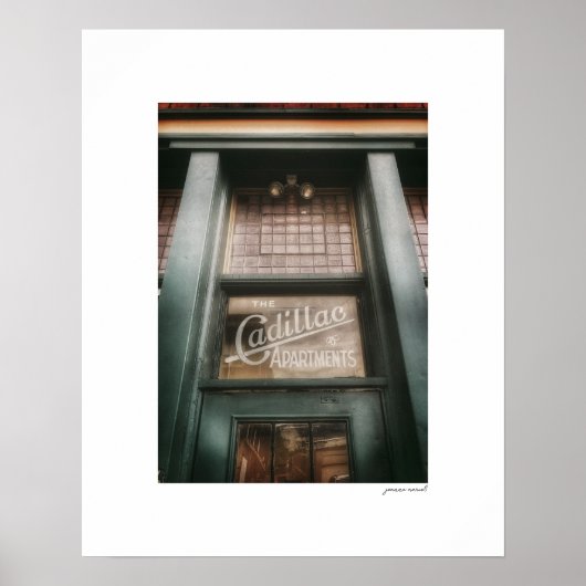 Cadillac Apartments Poster Print (Voorkant)