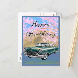  Cadillac auto, eenvoudige retro verjaardag Briefkaart