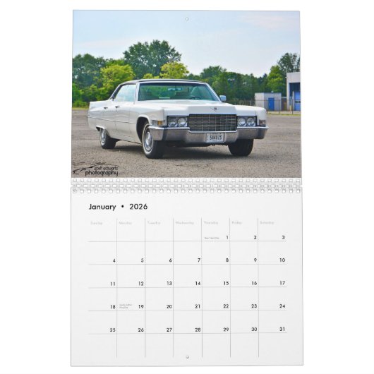 Cadillac Calendar Kalender (Jan 2026)