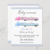 Cadillac Car Baby on Board gender nodigt uit (Voorkant / Achterkant)