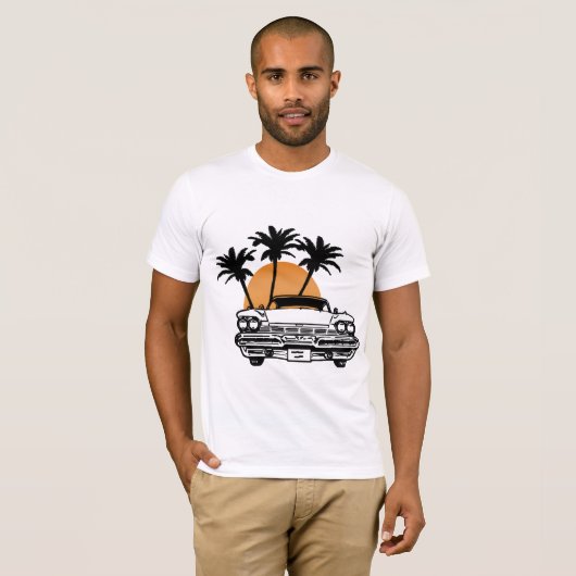 Cadillac Car Sunset T Shirt (Voorkant volledig)