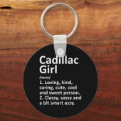 Cadillac Girl Mi Michigan Funny City Home Roots Gi Sleutelhanger (Voorkant)