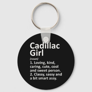 Cadillac Girl Mi Michigan Grappige Stad Thuis Root Sleutelhanger