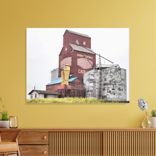 Cadillac Grain Elevator Canvas Afdruk (Insitu (Woonkamer))