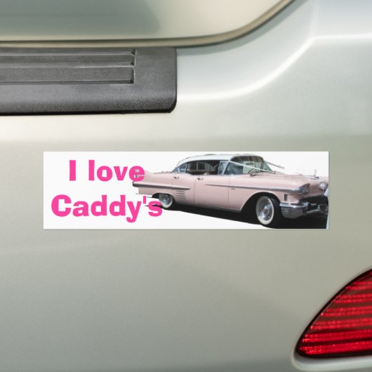 Cadillac, ik hou van Caddy's Bumpersticker (Op auto)