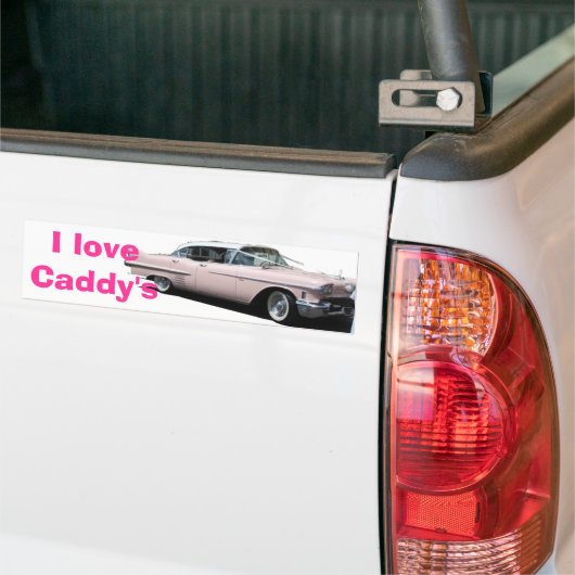 Cadillac, ik hou van Caddy's Bumpersticker (Op Truck)