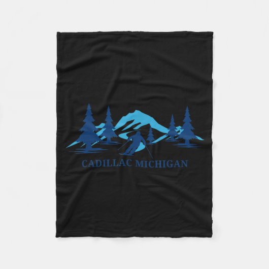 Cadillac michigan ski resort skiing skier  fleece deken (Voorkant)