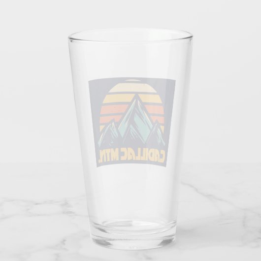 Cadillac Mountain Retro Turquoise Glas (Achterkant)