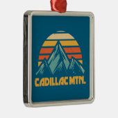 Cadillac Mountain Retro Turquoise Metalen Ornament (Rechts)