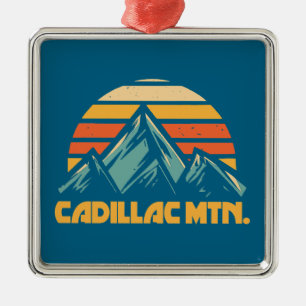 Cadillac Mountain Retro Turquoise Metalen Ornament