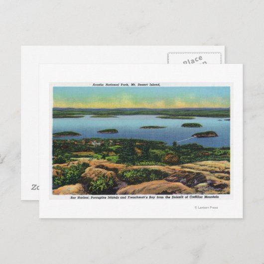 Cadillac Mt Summit Uitzicht van Bar Harbour Briefkaart (Voorkant / Achterkant)