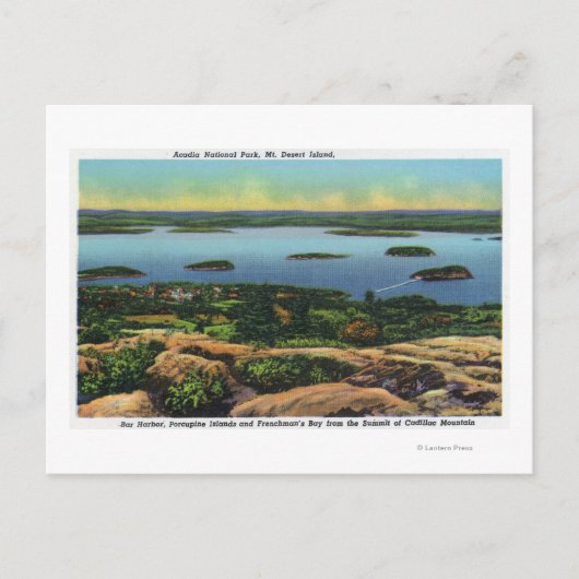 Cadillac Mt Summit Uitzicht van Bar Harbour Briefkaart (Voorkant)