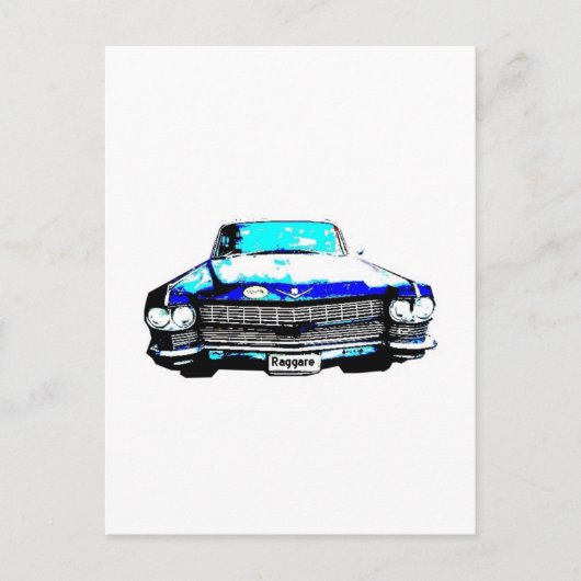 cadillac raggare - auto briefkaart (Voorkant)