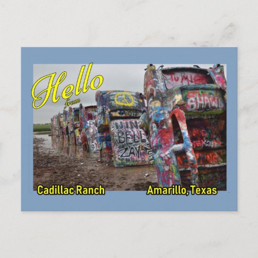 Cadillac Ranch Amarillo Texas Briefkaart (Voorkant)