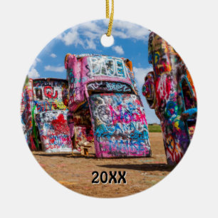 Cadillac Ranch, Amarillo, Texas Keramisch Ornament