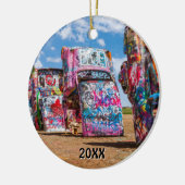 Cadillac Ranch, Amarillo, Texas Keramisch Ornament (Links)