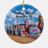 Cadillac Ranch, Amarillo, Texas Keramisch Ornament (Achterkant)