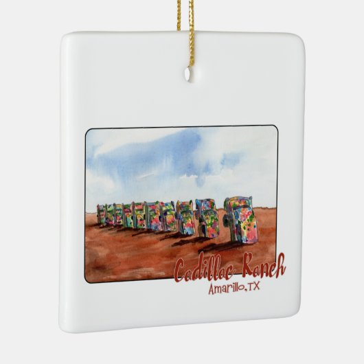 Cadillac Ranch, Amarillo, Texas Kerstversiering Keramisch Ornament (Rechts)