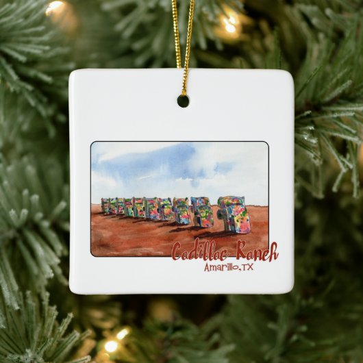 Cadillac Ranch, Amarillo, Texas Kerstversiering Keramisch Ornament (Boom)