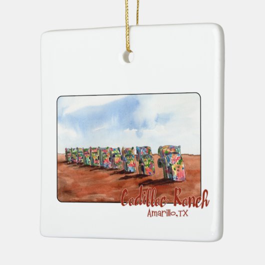 Cadillac Ranch, Amarillo, Texas Kerstversiering Keramisch Ornament (Links)