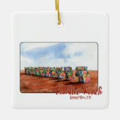 Cadillac Ranch, Amarillo, Texas Kerstversiering Keramisch Ornament (Voorkant)