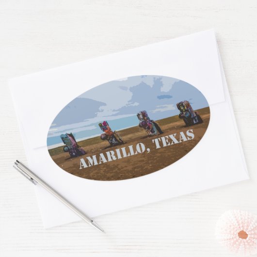 Cadillac Ranch - Amarillo, Texas Sticker (Envelop)