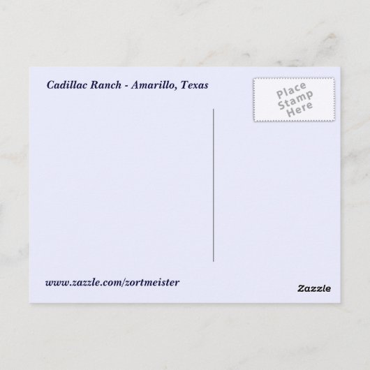 Cadillac Ranch Briefkaart (Achterkant)