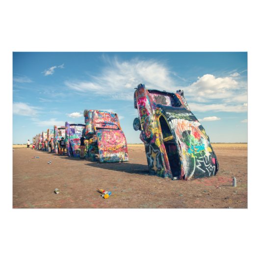Cadillac Ranch Foto Afdruk (Voorkant)