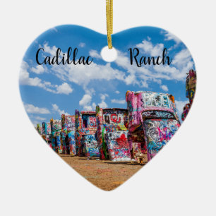 Cadillac Ranch, Texas, Heart Keramisch Ornament