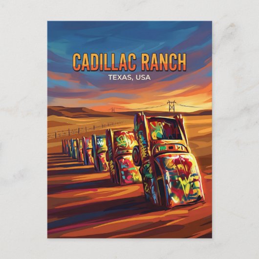 Cadillac Ranch USA Briefkaart (Voorkant)