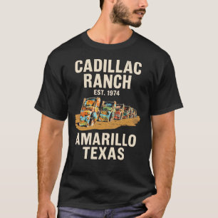 Cadillac Ranch Vintage Weg Amerkaanse Cultuur Retr T-shirt