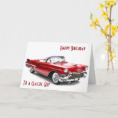 CADILLAC STYLE Birthday wil een CLASSIC GUY Kaart (Gele Bloem)