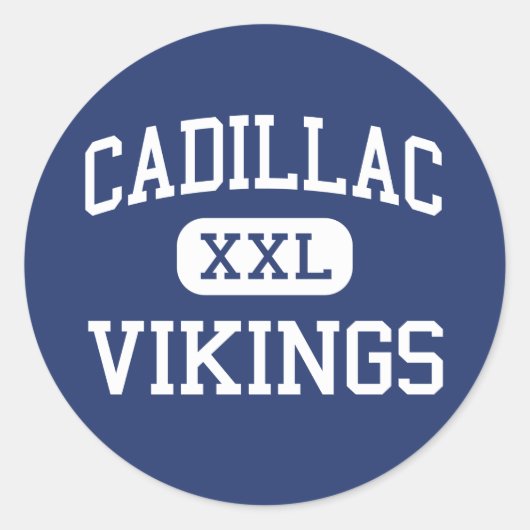 Cadillac Vikings Middle Cadillac Michigan Ronde Sticker (Voorkant)