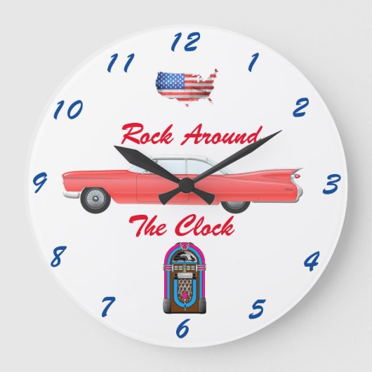 Cadillac Wall Clock uit 1950 Grote Klok (Voorkant)