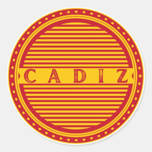 Cádiz City Pride Emblem – Spanish Identity Ronde Sticker (Voorkant)