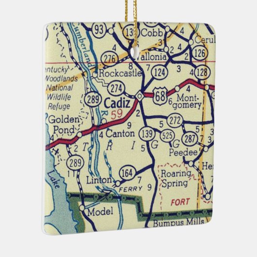 Cadiz KY  Map Keramisch Ornament (Rechts)