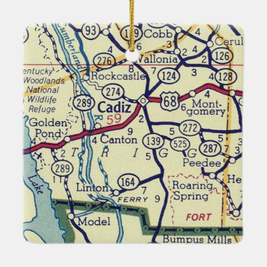 Cadiz KY  Map Keramisch Ornament (Achterkant)