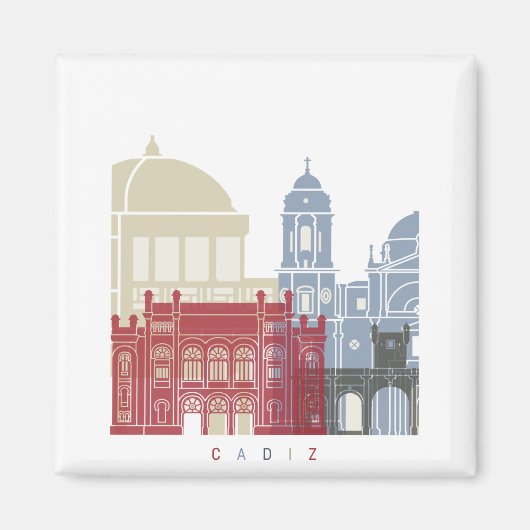 Cadiz skyline poster magneet (Voorkant)