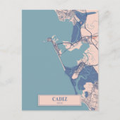 Cadiz Spain Breezy City Map Travel Briefkaart (Voorkant)