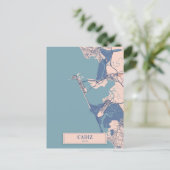 Cadiz Spain Breezy City Map Travel Briefkaart (Staand voorkant)