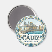 Cádiz Spanje Magneet (Voorkant / Achterkant)